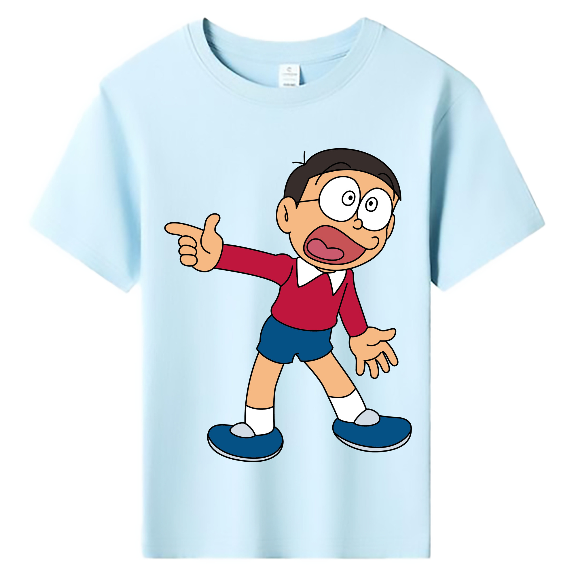 （画像用） ドラえもん 野比 のび太 Doraemon Nobita Nobi 綿100％キッズTシャツ（フロントプリント）